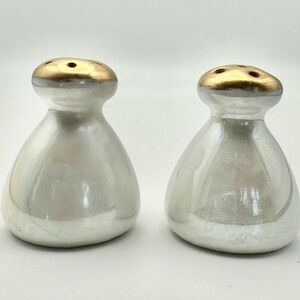 Vintage Royal Austria Iridescent Salt & Pepper Shakers - Petite Teardrop Design